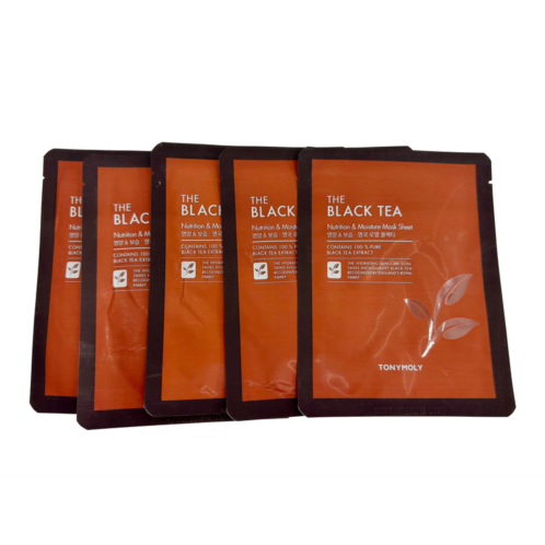 TonyMoly the black tea nutrition & moisture mask sheet set of 5