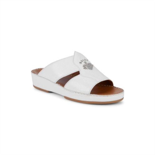 Bally hakman mens 6211914 white grained leather sandals