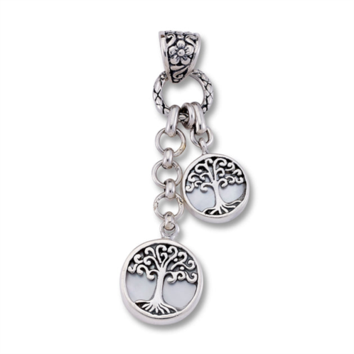 Samuel B. Jewelry sterling silver mother of pearl tree of life charm pendant