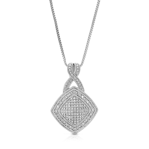 Vir Jewels 1/12 cttw lab grown diamond pendant necklace .925 sterling silver 3/4 inch with 18 inch chain