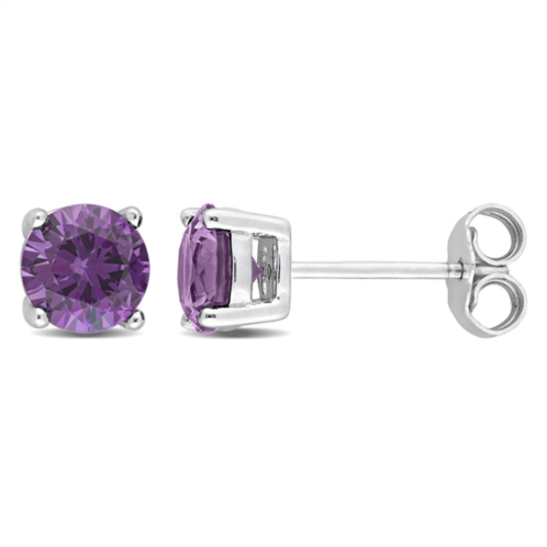 Mimi & Max 2ct tgw simulated alexandrite stud earrings in sterling silver