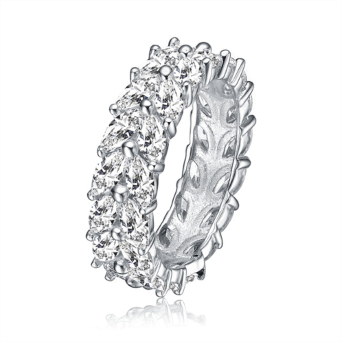 Genevive sterling silver cubic zirconia band ring