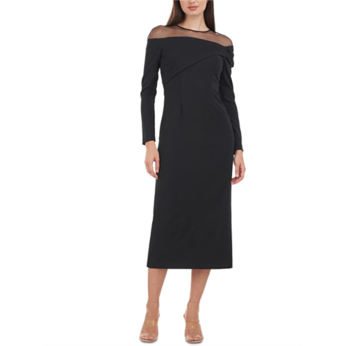 JS Collections plus brinely womens illusion long sleeves cocktail and party dress