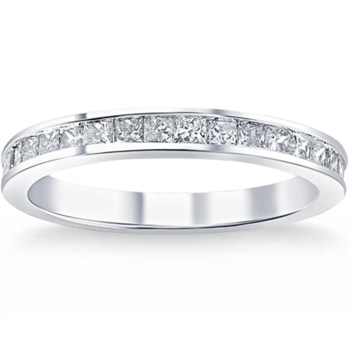 Pompeii3 1/2ct diamond princess cut channel set wedding ring 10k white gold
