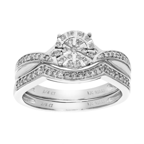 Vir Jewels 1/4 cttw round cut lab grown diamond wedding engagement ring bridal set 925 sterling silver prong set