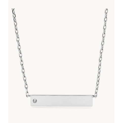 Fossil womens stainless steel id necklace