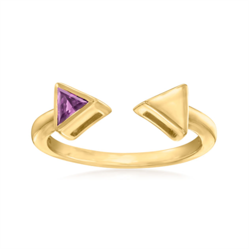 Canaria Fine Jewelry canaria amethyst open-space arrow ring in 10kt yellow gold