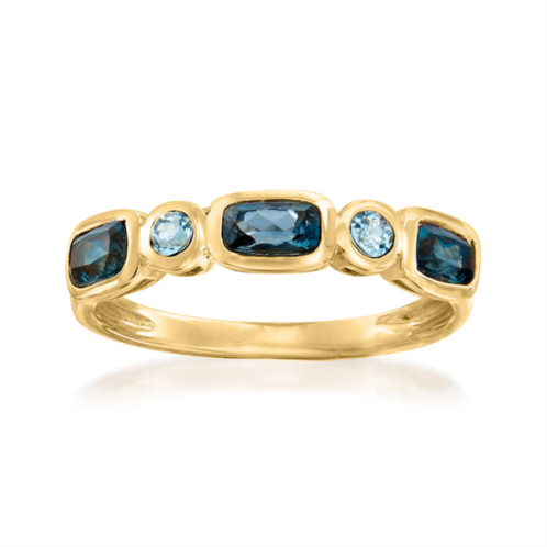 Ross-Simons london and sky blue topaz ring in 14kt yellow gold