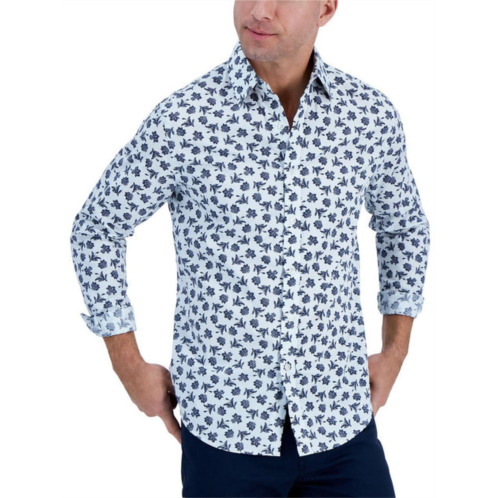 Club Room mens cotton floral button-down shirt