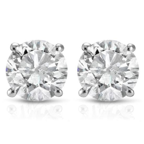 Pompeii3 3/4ct natural diamond studs available in 14k white and yellow gold setting