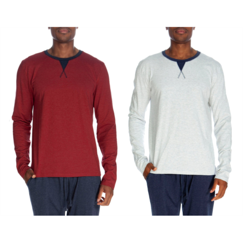 Unsimply Stitched long sleeve contrast crew 2 pack