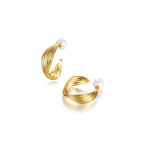 Classicharms golden wave hoop earrings
