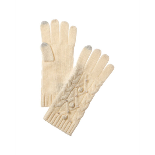 Forte Cashmere pearl cable cashmere gloves