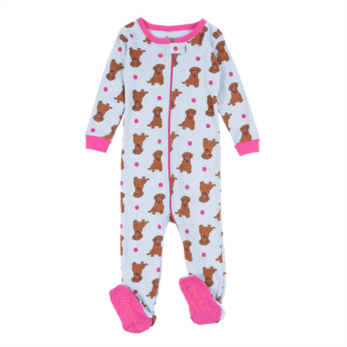 Leveret kids footed cotton pajamas puppy