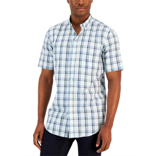 Club Room zac mens plaid short sleeve button-down shirt