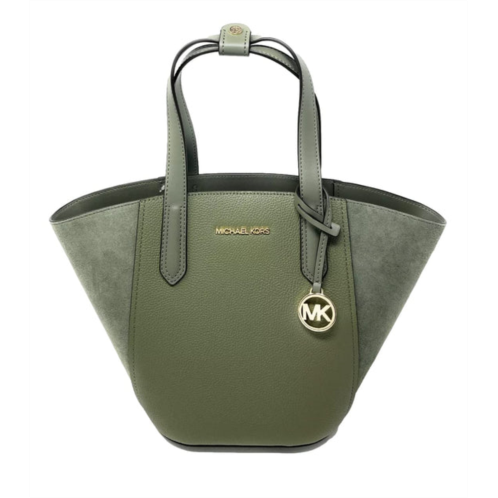 Michael Kors womens ortia ebbled leather suede tote bag