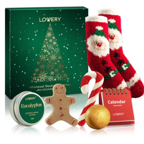 Lovery 8-pc. stocking stuffers, christmas calendar bath & body gift set