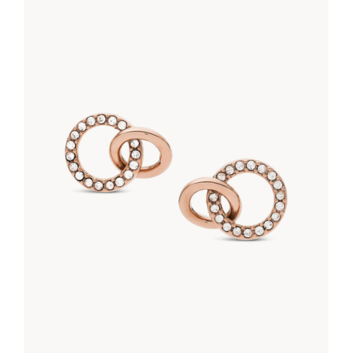Fossil womens rose gold stainless steel stud earring