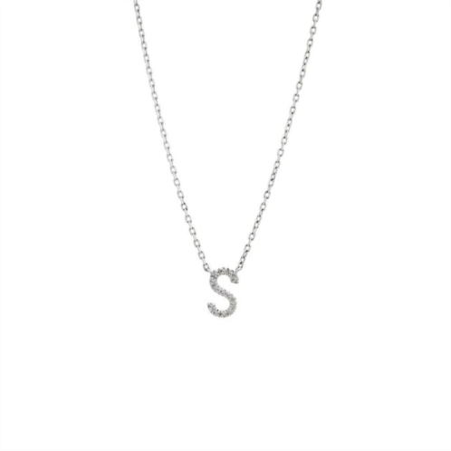 Monary silver diamond initial s necklace
