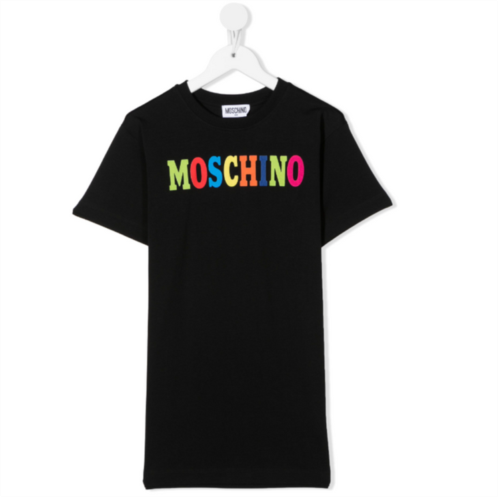 Moschino black colorful logo dress