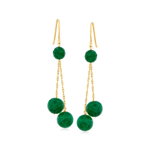 Canaria Fine Jewelry canaria emerald bead drop earrings in 10kt yellow gold