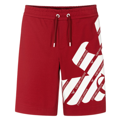 Armani red logo shorts