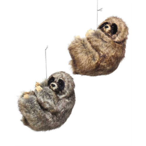 Kurt Adler 4in sloth christmas ornaments (2 assorted)
