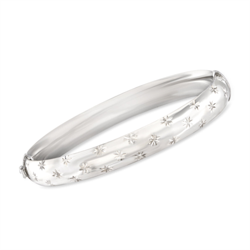 Ross-Simons diamond-cut and polished sterling silver bangle bracelet