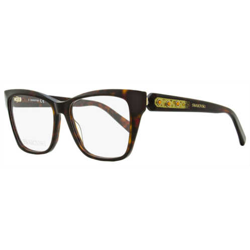 Swarovski womens square eyeglasses sk5468 052 dark havana 53mm
