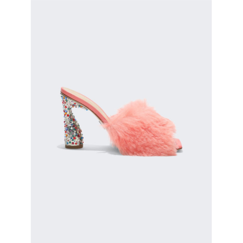 Paul Andrew arc fluffy jeweled mules