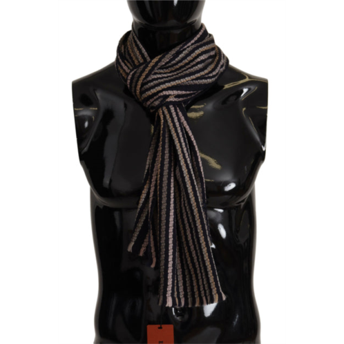 Missoni multi stripes wool knit fringe shawl mens scarf