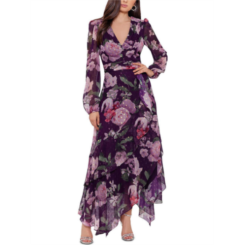 Xscape womens chiffon floral maxi dress