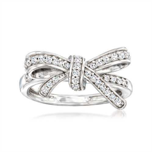Ross-Simons diamond bow ring in sterling silver