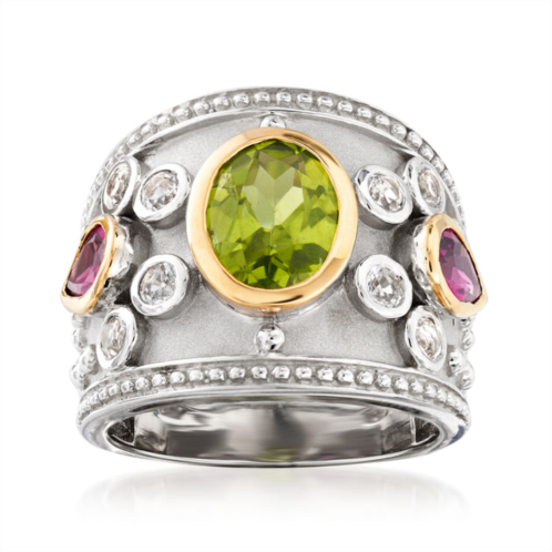 Ross-Simons multi-gemstone ring in sterling silver and 14kt yellow gold