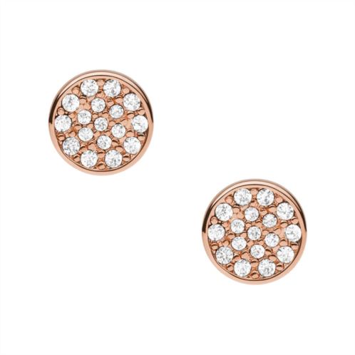 Fossil earring womens rose gold brass stud earring