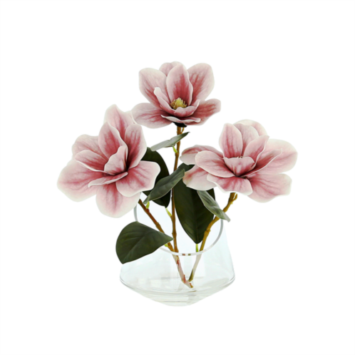 Creative Displays magnolia arrangement in clear glass vase