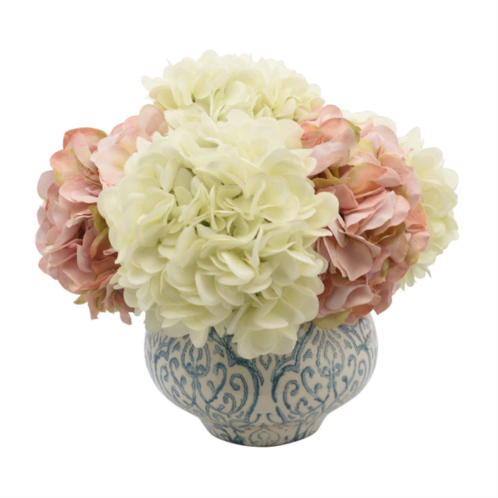 Creative Displays pink & white hydrangea floral arrangement