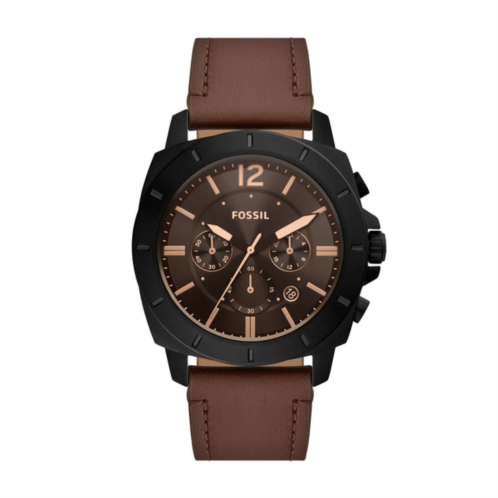 Fossil mens privateer chronograph, black stainless steel watch