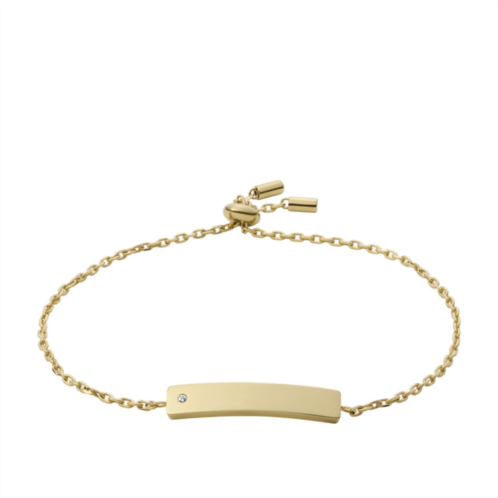 Fossil womens gold-tone stainless steel chain bracelet