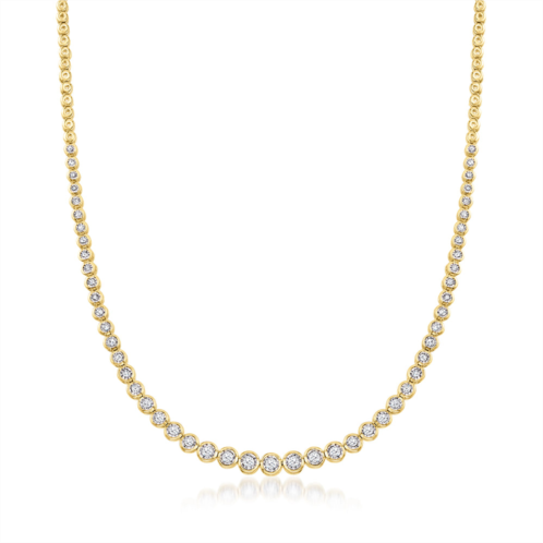 Ross-Simons bezel-set diamond necklace in 18kt gold over sterling