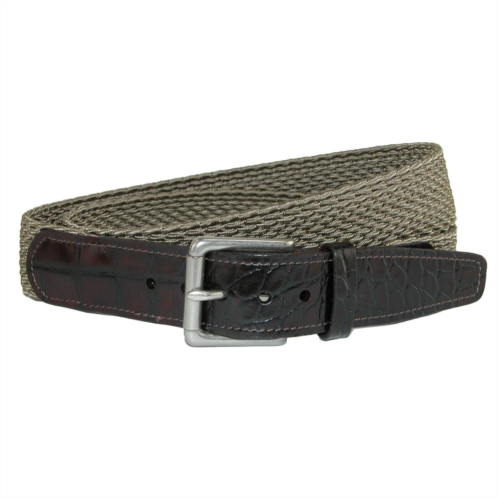 CrookhornDavis hampton stretch belt with croc print tabs