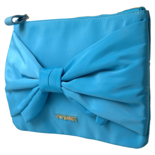 Twinset tafta silk large bow zipper clutch women borse logo womens bag