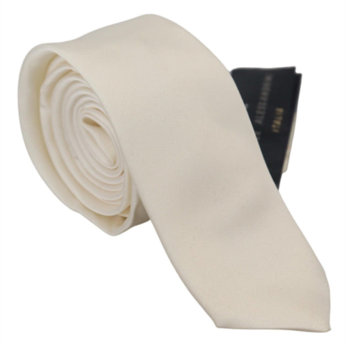 Daniele Alessandrini ivory silk men neckmens adjustable accessory mens tie