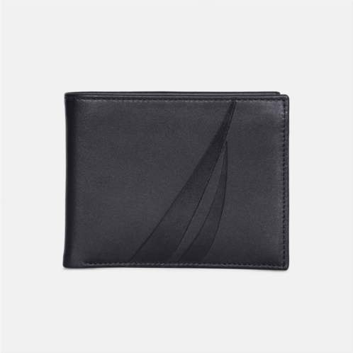 Nautica mens leather bifold passcase wallet