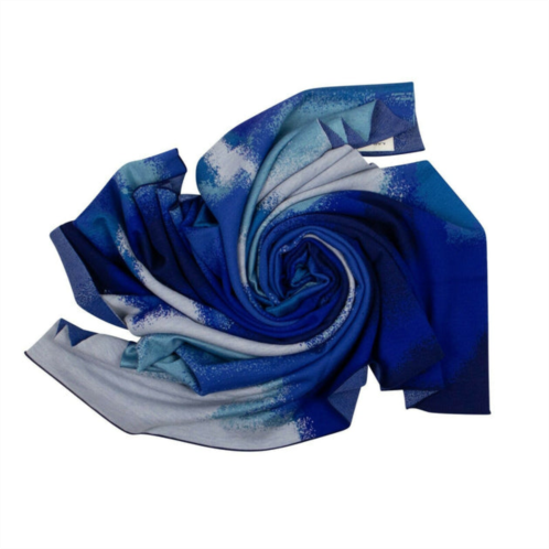 A_Plan_Application wool jacquard scarf - blue