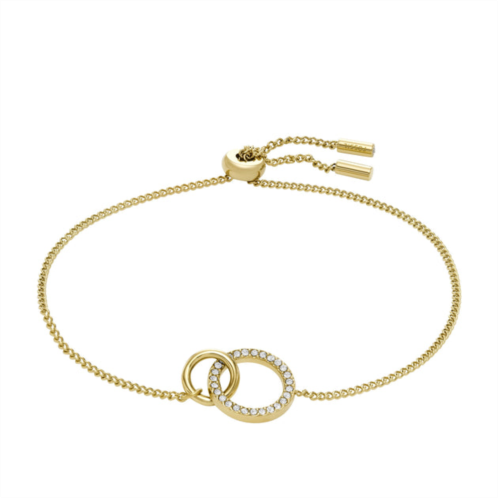 Fossil womens hazel icons gold-tone stainless steel chain bracelet