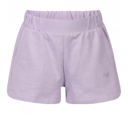 Il Gufo lilac logo fleece shorts