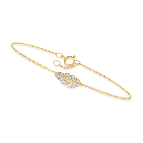 Canaria Fine Jewelry canaria diamond leaf bracelet in 10kt yellow gold