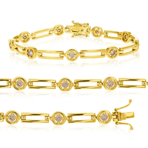 Vir Jewels 1 cttw champagne diamond bracelet in yellow gold plated .925 sterling silver