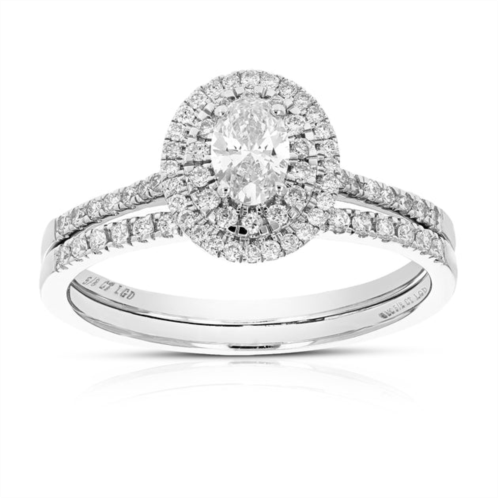 Vir Jewels 5/8 cttw wedding engagement ring for women, round lab grown engagement ring in 14k white gold, prong set